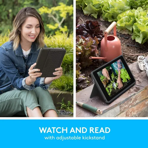 Miniatura 4 de Logitech Rugged Folio - Funda protectora para iPad (7ª, 8ª y 9ª generación) con conector inteligente, soporte, teclado duradero a prueba