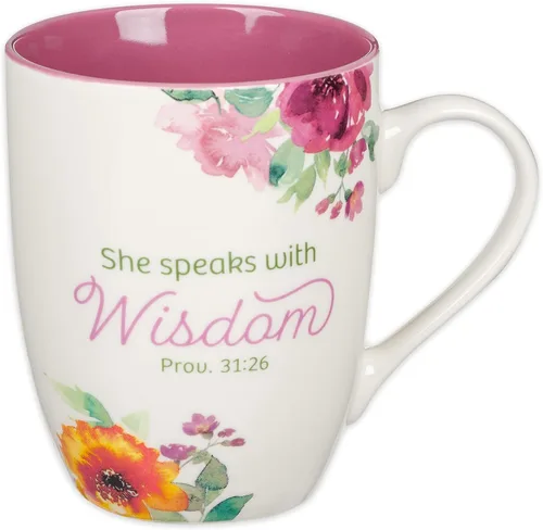 Miniatura 13 de Christian Art Gifts Taza inspiradora de cerámica para café y té para mujeres: Fuerza y Dignidad Versículo Bíblico Alentador de Proverbios, vajilla