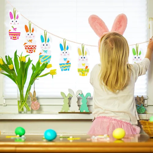 Miniatura 5 de Fennoral Paquete de 12 calcomanías de espuma con diseño de conejito para niños, para manualidades, manualidades, decoración de fiestas, regalos