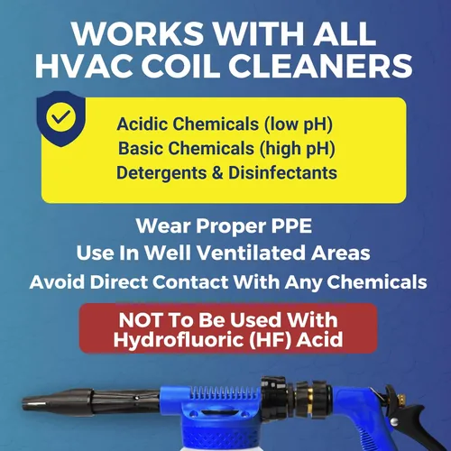 Miniatura 5 de HVAC Guys Cañón de bobina Pulverizador automático de mezcla de espuma de CA Compatible con todos los limpiadores y productos químicos 5