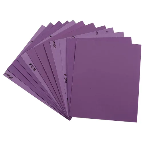 Miniatura 12 de Papel de lija de 120 granos, hojas de lija en seco o húmedo de 9 x 11 pulgadas, papel de lija abrasivo avanzado de alúmina blanca fundida