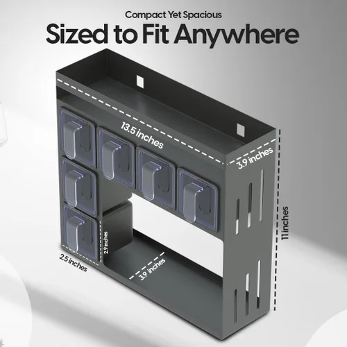 Miniatura 5 de Organizador de especias para gabinete: solución de almacenamiento para ahorrar espacio en la cocina, soporte de pared o organizador de encimera