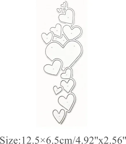 Miniatura 3 de Troqueles de metal con borde de corazón, marco de borde de encaje de corazones, plantillas de corte de boda para manualidades, álbumes de recortes