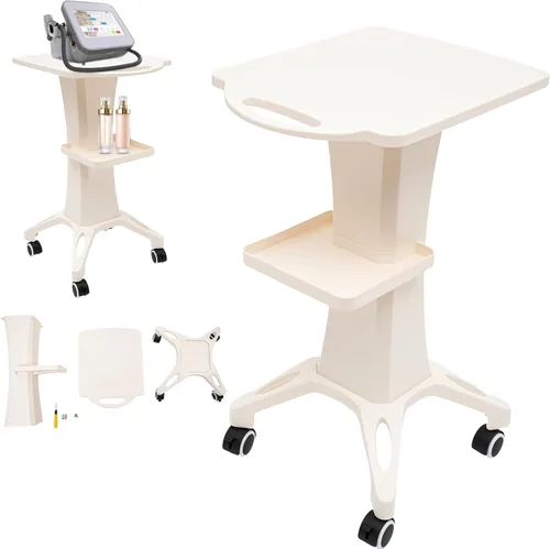 Miniatura 9 de Carrito de salón rodante - Carro móvil de aluminio con soporte para carritos rodantes médicos para cavitación ultrasónica, máquina RF, estante