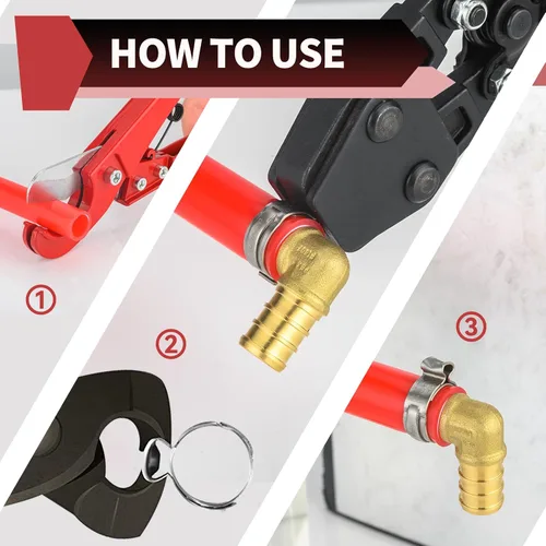 Miniatura 5 de EFIELD - Anillos de abrazadera Pex de acero inoxidable de 1 pulgada para tubos/tuberías Pex (paquete de 10) (CLAMP013)