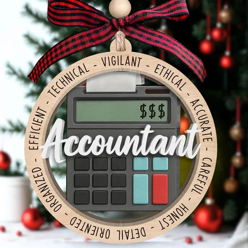 MAPDTWO Adorno de Navidad de Contador - Regalos de Contabilidad para Mujeres, Hombres, Personal de Oficina, Empleados - Adornos de Navidad de