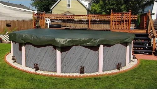 Miniatura 4 de Supreme - Cubierta de piscina de invierno para piscinas redondas de 12 pies Verde/Negro Fácil de instalar, protección UV y duradera Incluye