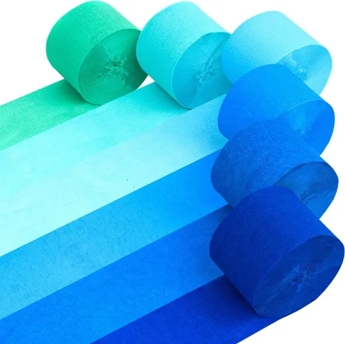 Miniatura 29 de 12 rollos de serpentinas de arcoíris únicos, paquete de 12 rollos de papel crepé arcoíris únicos de 984 pies para decoraciones de fiestas, Multicolor