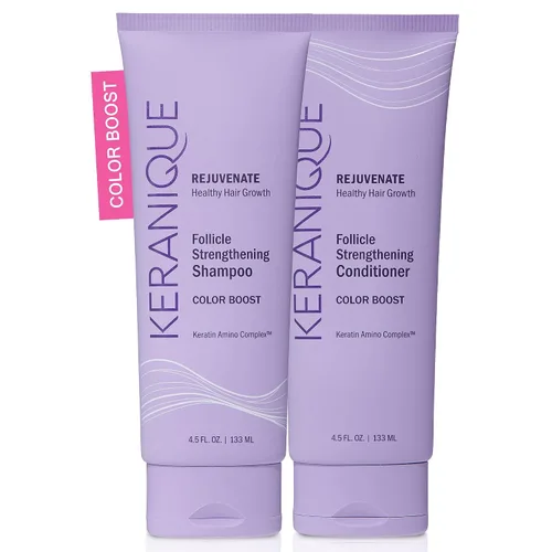 Keranique Champú y Acondicionador Seguro para el Color - Champú y Acondicionador para Proteger y Extender el Color para Mujeres con Cabello Seco,
