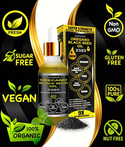 Miniatura 3 de Aceite de orégano con aceite de semilla negra – 400 porciones, aceite de orégano orgánico silvestre 2 en 1 con aceite de semilla negra para apoyo