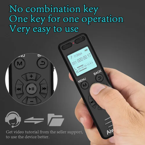 Miniatura 8 de Grabadora de voz digital de 136 GB, grabadora activada por voz para conferencias y reuniones - Aiworth 9860 horas de grabadora de audio de sonido
