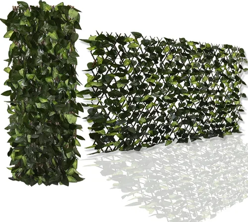 Miniatura 8 de Pantalla de Privacidad Expandible para Balcón Patio Exterior, Panel Decorativo de Cercado de Hiedra Artificial, Setos Artificiales
