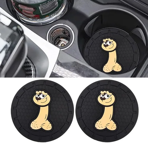2 posavasos universales para automóvil, divertido portavasos antideslizante para perro, portavasos integrado en adornos de silicona, decoración de