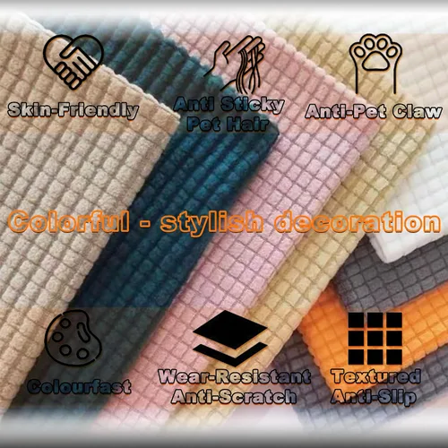 Miniatura 6 de Funda de sofá impermeable en forma de L, elástica, gruesa, antideslizante y suave, fundas para sofás de 1 plaza para un fácil cuidado, funda