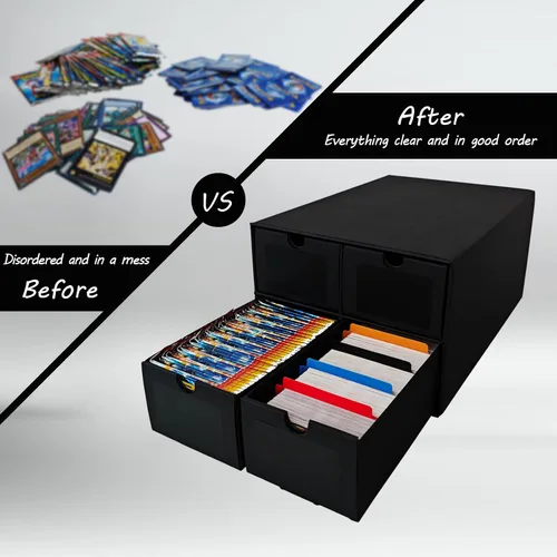 Miniatura 7 de 4 juegos de cajas de almacenamiento de tarjetas coleccionables, incluye 16-750 cajas CT y 64 divisores, más de 12000 tarjetas coleccionables