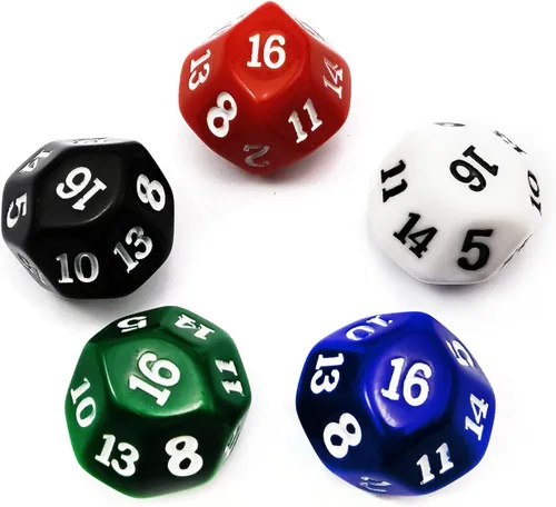 Miniatura 7 de Bescon - Dados poliédricos para juegos de 3 lados - D3, 3 lados, 5 colores opacos surtidos Juego de 5 piezas de colores surtidos D3