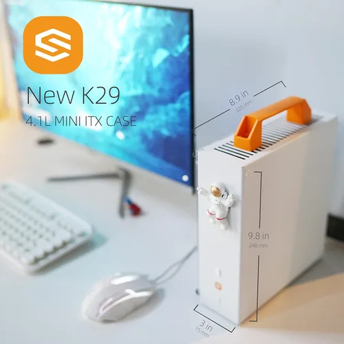Miniatura 3 de SGPC Caja Mini Itx - Nuevo K29 (Acero), 2 Manijas que Pueden Instalarse, Panel Ventilado - 2 Paneles Laterales de Acero y 1 Acrílico / Caja SFF