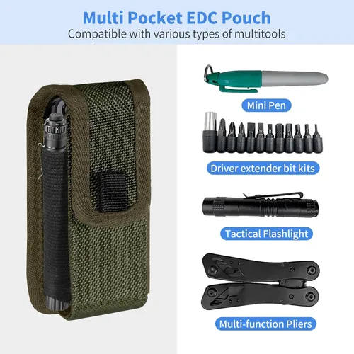 Miniatura 2 de Funda multiherramienta EDC compatible con Leatherman Wave Plus Wingman Surge Rebar, bolsa multiusos con clip para cinturón, bolsa de herramientas