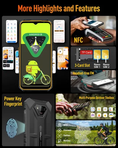 Miniatura 8 de Ulefone Armor X13 - Teléfono inteligente resistente, cámara de visión nocturna de 50 MP+24 MP, octa-core 12 GB RAM 64 GB ROM, pantalla de 6.52