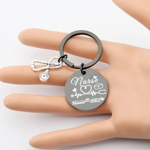Miniatura 5 de Regalos de graduación para enfermera enfermera Est 2021 llavero para futuro regalo para enfermera regalo para estudiantes de medicina regalos
