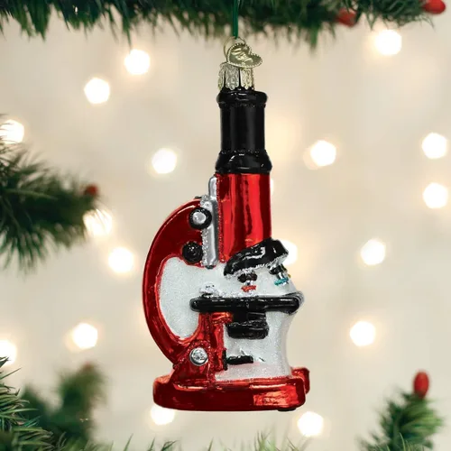 Miniatura 2 de Old World Christmas Doctor Tools - Adorno de cristal soplado con microscopio para árbol de Navidad, decoración navideña hecha a mano, colección