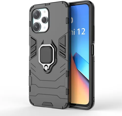 Miniatura 3 de Compatible con Xiaomi Redmi 12 4G 23053RN02A y Note 12R 5G 23076RA4BC Funda de caja, soporte Shell negro