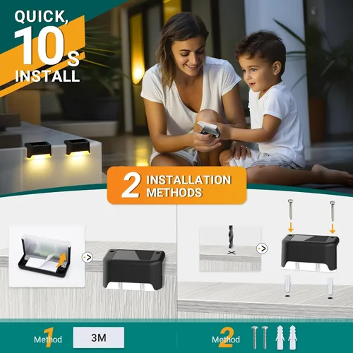 Miniatura 5 de SOLPEX - Luces solares para cubierta al aire libre, impermeables, paquete de 12 unidades, luces LED para escalones, terraza, vallas, patios