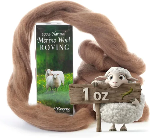 Miniatura 10 de Desert Breeze Distributing Lana Merino 100% Natural Roving - Lana Merino Peinada de Primera Calidad Roving - Tapicería, Hilado, Fieltrado Húmedo