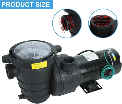 Miniatura 3 de Bomba de piscina de 1,0 HP en /sobre tierra, bombas de agua de piscina de una sola velocidad de 110V 5220GPH lnground sobre tierra con cesta