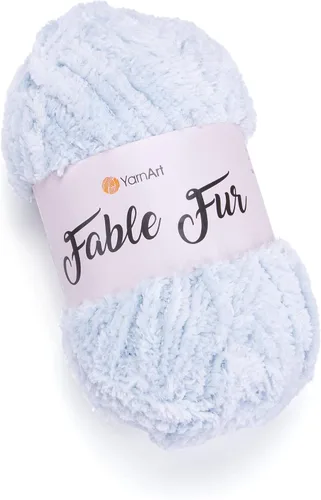 Miniatura 22 de Yarnart Fable Fur Hilo (100gr), Hilo de Pestañas Sintético Suave Grueso Esponjoso Falso Difuso para Ropa de Ganchillo Tejido de Punto Súper