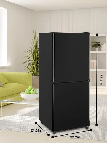 Miniatura 4 de KRIB BLING Refrigerador con congelador en la parte inferior de 4.0 pies cúbicos para nevera, termostato ajustable de 7 niveles para dormitorio, bar