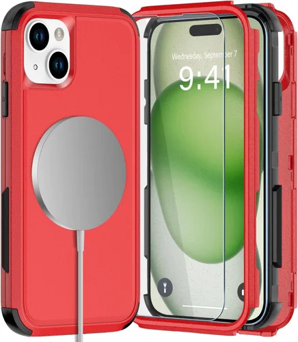 Miniatura 17 de Diverbox Funda para iPhone 15 Plus [a prueba de golpes] [a prueba de caídas] [protector de pantalla de vidrio templado], funda de protección