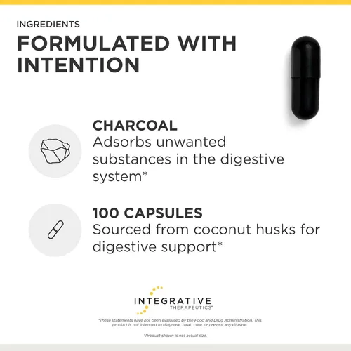 Miniatura 4 de Integrative Therapeutics Carbón activado - Suplemento para la salud digestiva e intestinal* - Soporte gastrointestinal* - Sin gluten y sin lácteos