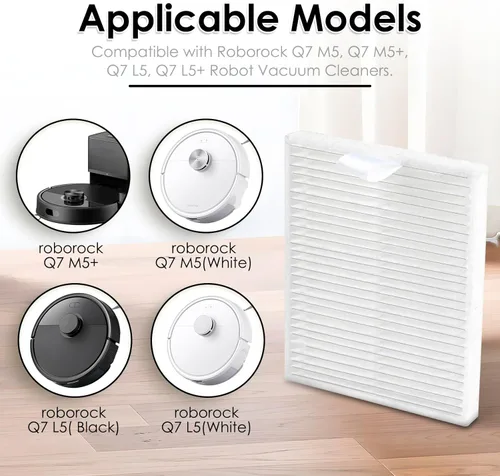 Miniatura 3 de Paquete de 5 filtros HEPA de repuesto Q7M5, Q7M5+, Q7L5, Q7L5+ para Roborock Q7 M5, Q7 M5+, Q7 L5/L5+, kit de accesorios de filtros, filtro Filtro