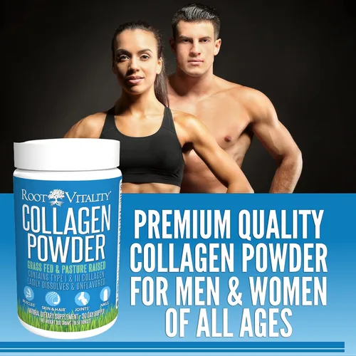 Miniatura 6 de Root Vitality Colágeno en polvo, péptidos de colágeno, alimentado con pasto, proteína de colágeno de alta calidad, criado en pastos, se disuelve