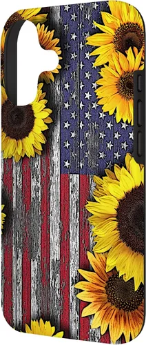 Miniatura 2 de American Flag with Sunflowers Case for iPhone 17