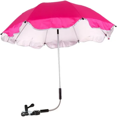 Paraguas para sombrilla y sombrilla, cubierta de toldo de lluvia para cochecito de bebé, silla de ruedas, protección contra rayos UV Rosado