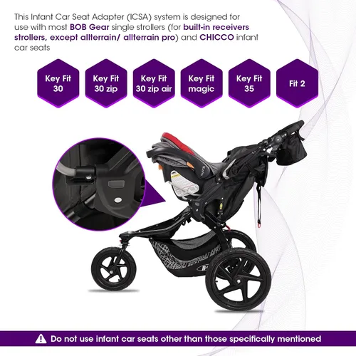 Miniatura 2 de Adaptador de cochecito de correr individual para asientos de automóvil Graco, adaptador de asiento de automóvil Baby Trend para la mayoría