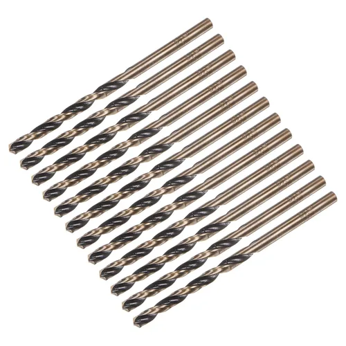 Miniatura 43 de uxcell Brocas Jobber de 0.118 in (0,118 pulgadas) de nitruro negro y oro recubierto de titanio M2 de alta velocidad (HSS) Brocas helicoidales