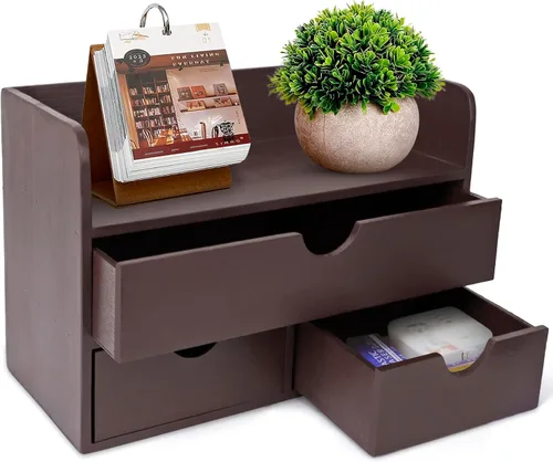 Besti Organizador de Escritorio de Oficina de Madera - Herramienta de Organización para Escritorio, Cubículo, Dormitorio, Cocina - Organizador de