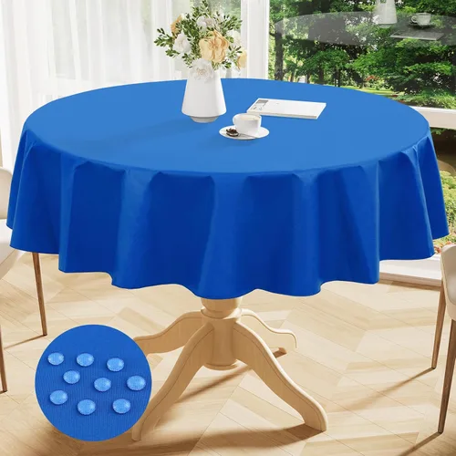 Miniatura 30 de Smiry Mantel cuadrado de vinilo impermeable de 54x54 pulgadas, protector de manteles de vinilo lavables, funda de mesa resistente a derrames