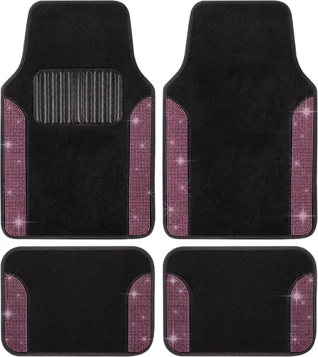 Miniatura 9 de Juego de alfombrillas de coche con diamantes brillantes Carbella de 4 piezas, alfombrillas de coche de imitación de diamantes con brillantes