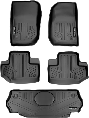 Miniatura 21 de SMARTLINER Juego de tapetes de piso de ajuste personalizado para 1ª fila, color negro para modelos Jeep Wrangler Unlimited 1997-2006 de 4 puertas