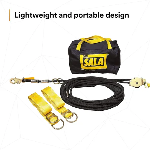 Miniatura 4 de 3M DBI-SALA Sayfline 7600505 Sistema de línea de vida horizontal, cuerda Kernmantle de 50 pies con tensor, absorbente de energía, dos adaptadores