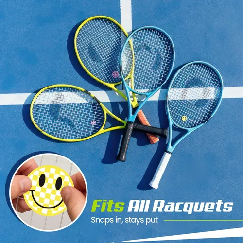Miniatura 4 de Tennis Racket Dampener - Cute Designs - Vibration & Noise-Reducing Tennis Shock Absorber for Racquets - Secure, Easy-Install Accessories for Players