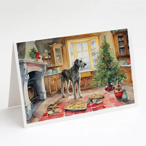 Miniatura 125 de Caroline's Treasures DAC3884GCA7P Paquete de 8 tarjetas en blanco de Navidad con galletas de husky siberiano Tarjetas de felicitación con sobres