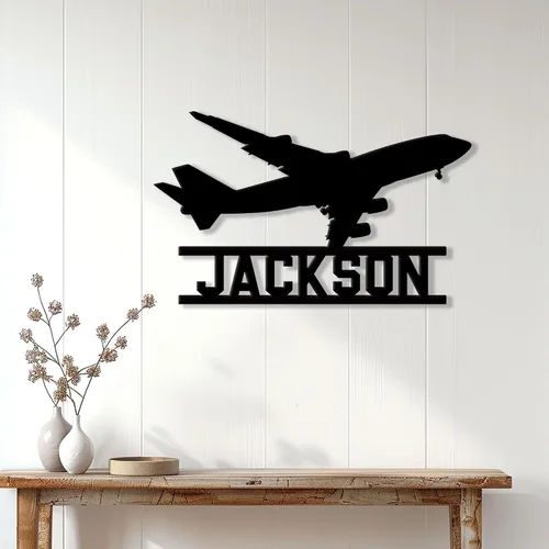 Miniatura 3 de Letrero de metal de piloto personalizado, decoración de pared con nombre personalizado para porche, patio, valla, oficina o dormitorio, regalo único