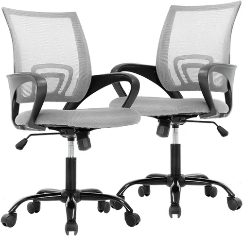 Miniatura 22 de Meet perfect Silla de oficina con respaldo medio, moderna silla ejecutiva de escritorio para computadora, silla giratoria con ruedas, silla