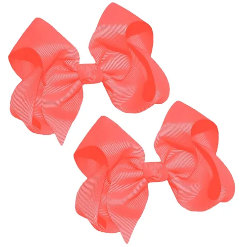 Miniatura 17 de WEBB DIRECT2U Juego de dos lazos para el pelo de grogrén sólido de 4 pulgadas, pinzas de cocodrilo, color verde manzana