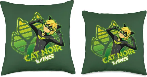 Miniatura 3 de Miraculous Ladybug-Gamer Collection-Cat Noir Wins - Almohada de 16 x 16 pulgadas, multicolor